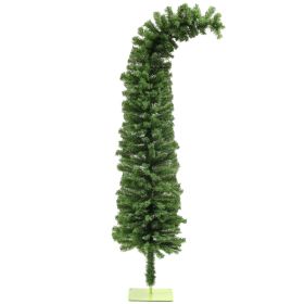 6ft Whimsical Pencil Christmas Tree, Bendable Artificial Christmas Tree with 400 Branch Tips and Metal Base, Green (Option: Green-900x300x150 mm)