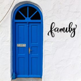 Vintage Metal Wall Sign For Family - Inspirational Quotes For Living Room (Option: Wrought iron decoration)