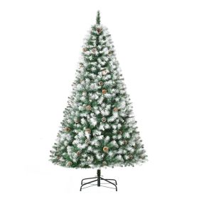 6ft Unlit Snow-Dusted Full Fir Artificial Christmas Tree with Realistic Branches, 61 Pine Cones and 800 Tips (Option: Green-950x260x280 mm)