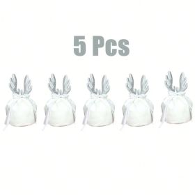 5 Pcs Christmas Gift Pouch Christmas Velvet Drawstring Bag Christmas Treat Bags With Drawstring Christmas Drawstring Wrapping Bags For Jewelry Xm (Option: white)